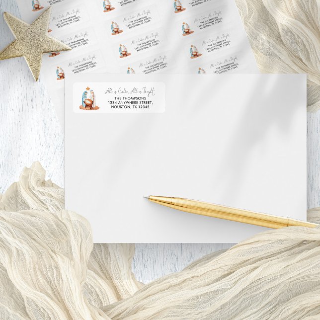 Die Geburtsszene ist nur eine ruhige Rücksendeadre (Naivity Scene return Name and Address stickers)