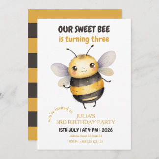 Die Geburtstagsparty von Sweet Bee Kid Einladung