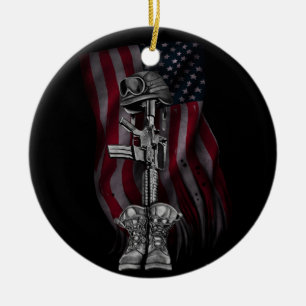 Die gefallene Soldat-Weihnachtsverzierung Keramikornament