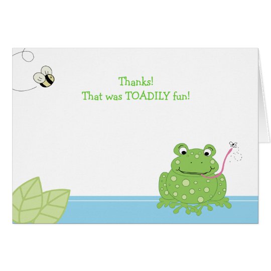 Die gefaltete TOADILY Spaß-Frosch/Biene danken Karte