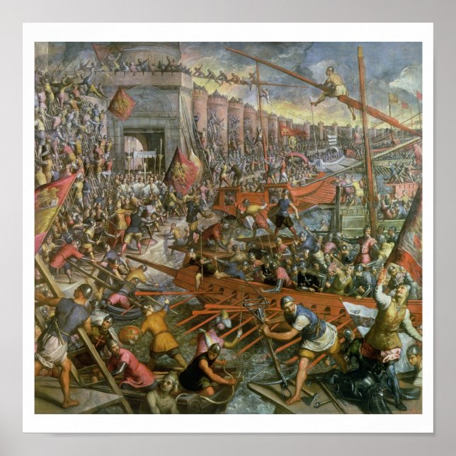 Die Gefangennahme von Konstantinopel im Jahr 1204  Poster (Vorne)