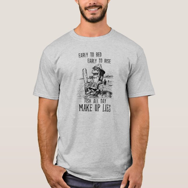 Die gegangene Fischerei, die früh zu Bett zu gehen T-Shirt (Vorderseite)