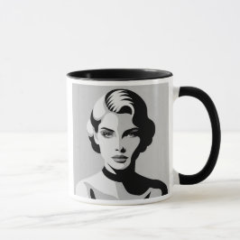 Die gegensätzliche Eleganz eines mysteriösen Gesic Tasse