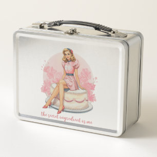 „Die geheime Zutat bin ich“ Girly Retro Metall Brotdose