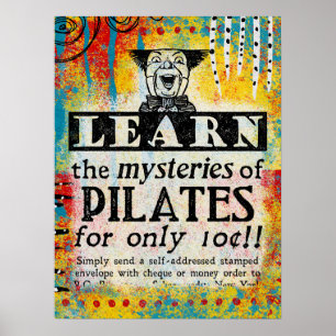 Die Geheimnisse von Pilates - Funny Vintage Ad Poster