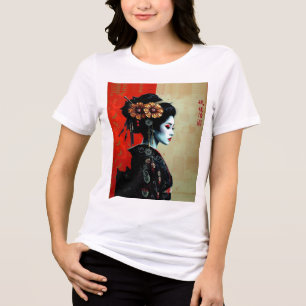Die Geisha-Blüte – Zeitlose japanische Eleganz Tri-Blend Shirt