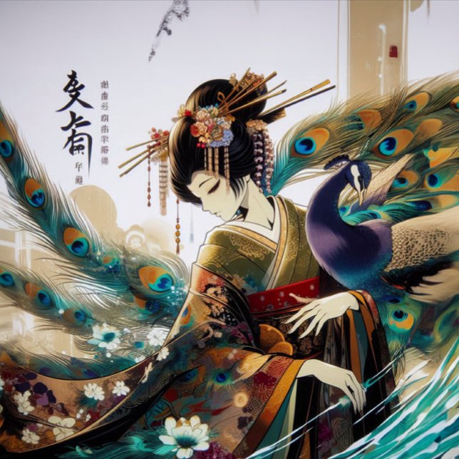 Die Geisha und der Pfau T-Shirt (Von Creator hochgeladen)