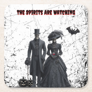 Die Geister sehen gotisches Halloween-Party Rechteckiger Pappuntersetzer