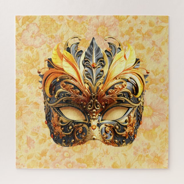 Die gelbe Federmaske im Blumenmuster (Vertikal)