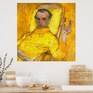 Die gelbe Skala, der Mensch raucht eine Zigarette Poster