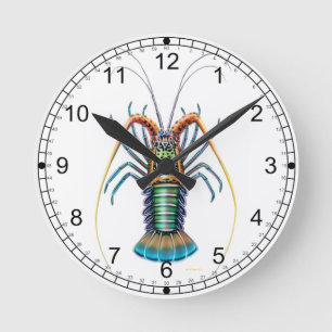 Die gemalte stacheliger Hummer-Wanduhr Runde Wanduhr