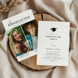 die "Gemeinsame Graduierungspartei von 2 Fotos" Einladung