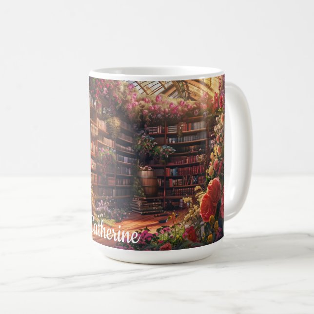 Die gemütliche Bibliothek Kaffeetasse (VorderseiteRechts)