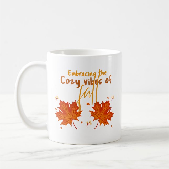 Die gemütliche Stimmung des Herbstes. Kaffeetasse (Links)
