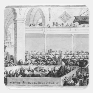 Die Generalversammlung der Kirk von Schottland Quadratischer Aufkleber