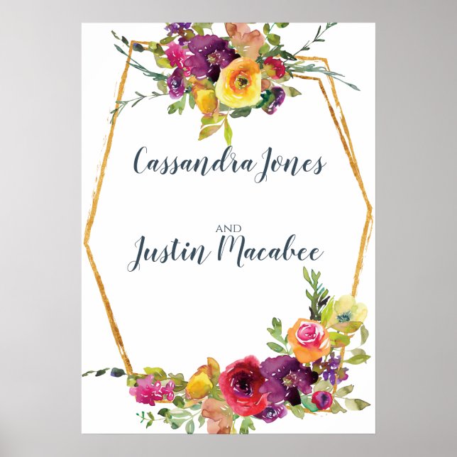 Die geometrische Hochzeit von Braut und Groom Poster (Vorne)