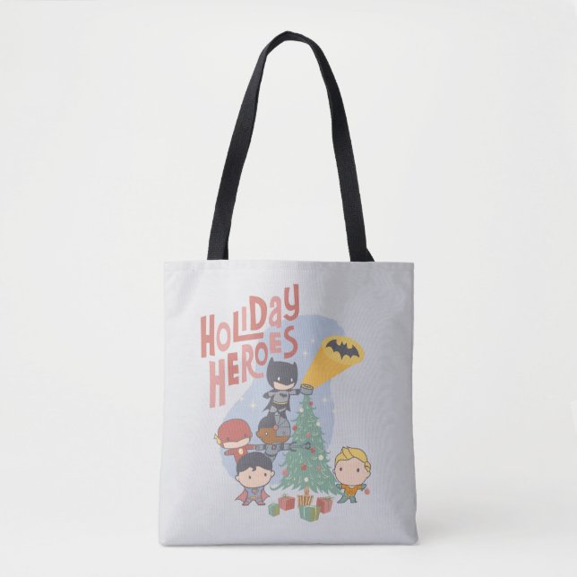 Die Gerechtigkeitsliga Chibi Holiday Tree Decorati Tasche (Vorderseite)