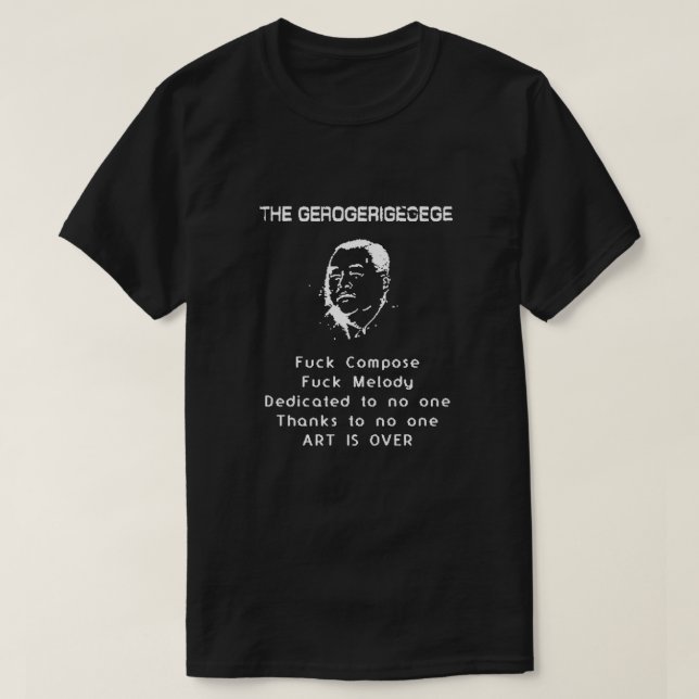 Die Gerogerigege Kunst ist aus weißem Tri-Mix T-Shirt (Design vorne)