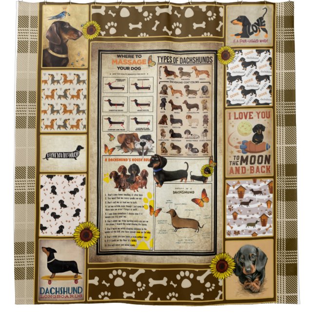 Die Geschenke für Hundefreunde der Dackel Duschvorhang (Vorderseite)