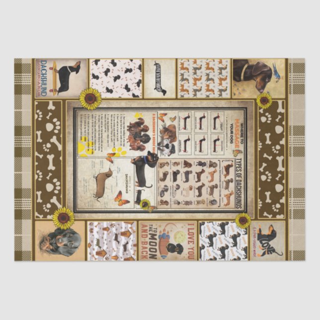 Die Geschenke für Hundefreunde der Dackel Seidenpapier (Vorderseite)