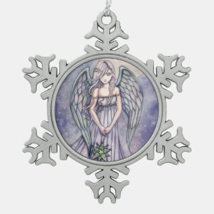 Die Geschenkidee Angel Fantasy Art Schneeflocken Zinn-Ornament
