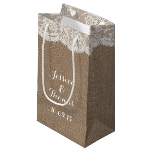 Die Geschenktaschen für die Burlap & Lace Wedding Kleine Geschenktüte