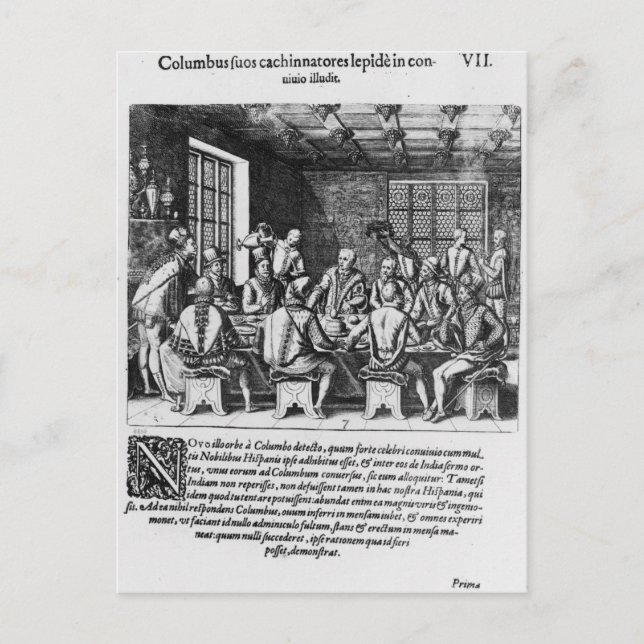 Die Geschichte des Eiers von Christoph Kolumbus Postkarte (Vorderseite)