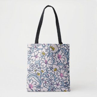 Die Geschichte einer Blume in voller Blüte Tasche