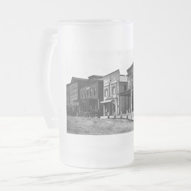 Die Geschichte von Pepperell Massachusetts Mattglas Bierglas (Vorderseite Links)