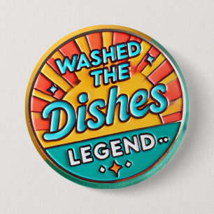 Die Geschirr waschen Funny Button