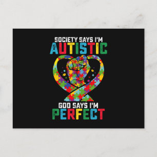 Die Gesellschaft sagt, ich bin Autistischer Gott s Postkarte