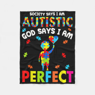 Die Gesellschaft sagt "Im Autistischen Gott" sagt  Fleecedecke