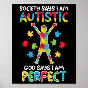 Die Gesellschaft sagt "Im Autistischen Gott" sagt Poster