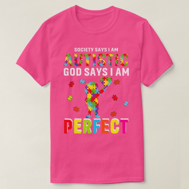Die Gesellschaft sagt "Im Autistischen Gott" sagt  T-Shirt (Design vorne)