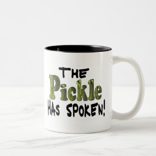 Die gesprochene Gurke Zweifarbige Tasse