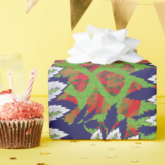 die Gestaltung eines grün-gelben Musters Geschenkpapier (Geburtstagsparty)