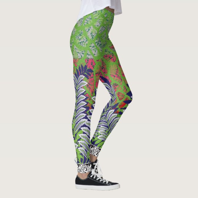 die Gestaltung eines grün-gelben Musters Leggings (Rechts)