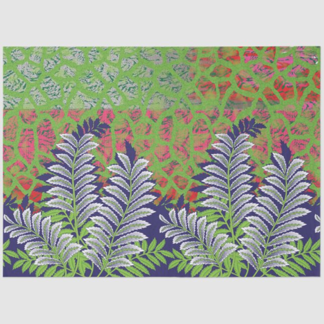 die Gestaltung eines grün-gelben Musters Seidenpapier (Vorderseite)