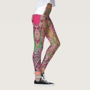 die Gestaltung eines rosa-braunen Paisley-Musters Leggings