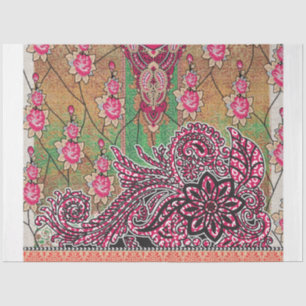die Gestaltung eines rosa-braunen Paisley-Musters Seidenpapier