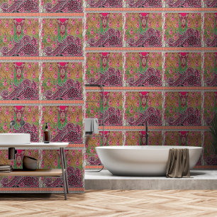 die Gestaltung eines rosa-braunen Paisley-Musters Tapete