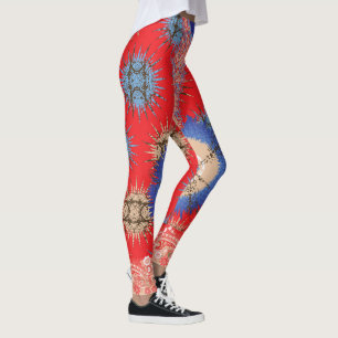 die Gestaltung eines roten Hintergrunds mit einem  Leggings