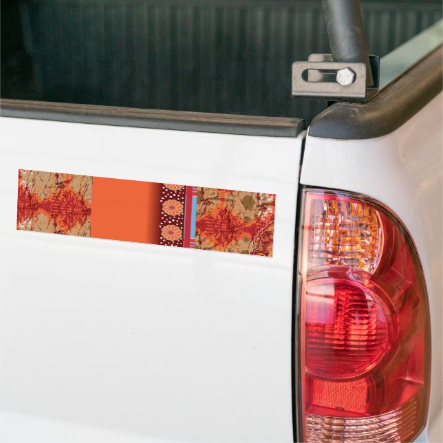 die Gestaltung eines roten und goldenen Musters Autoaufkleber (Auf Lkw)