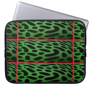 Die gestreifte grüne Leopard-Computerelektronik-Ta Laptopschutzhülle