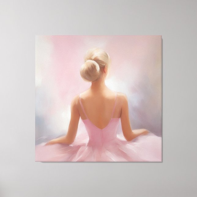 Die gestrichene Ballerina in Rosa Leinwanddruck (Vorderseite)