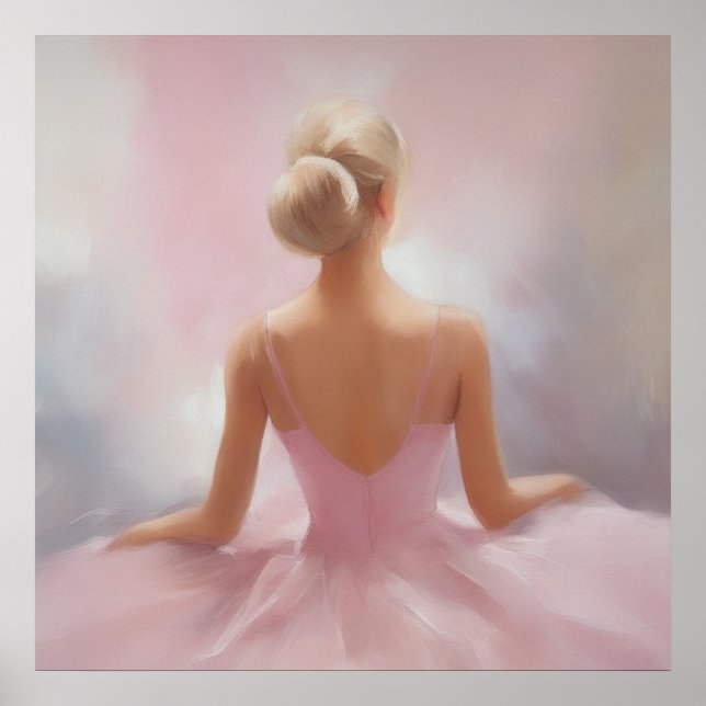 Die gestrichene Ballerina in Rosa Poster (Vorne)