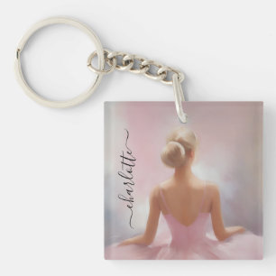 Die gestrichene Ballerina in Rosa Schlüsselanhänger