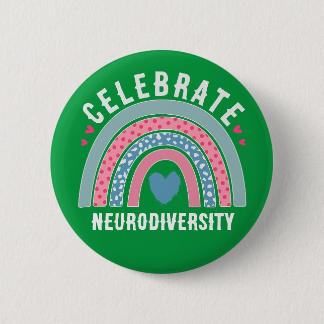 die Gesundheit der Neurobiodiversität würdigen Button (Vorderseite)
