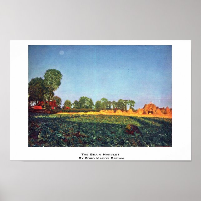 Die Getreideernte von Ford Madox Brown Poster (Vorne)