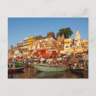 Die Ghats von Varanasi am Ganges Postkarte